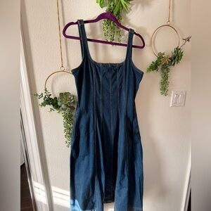 Blue Denim Sleeveless Dress